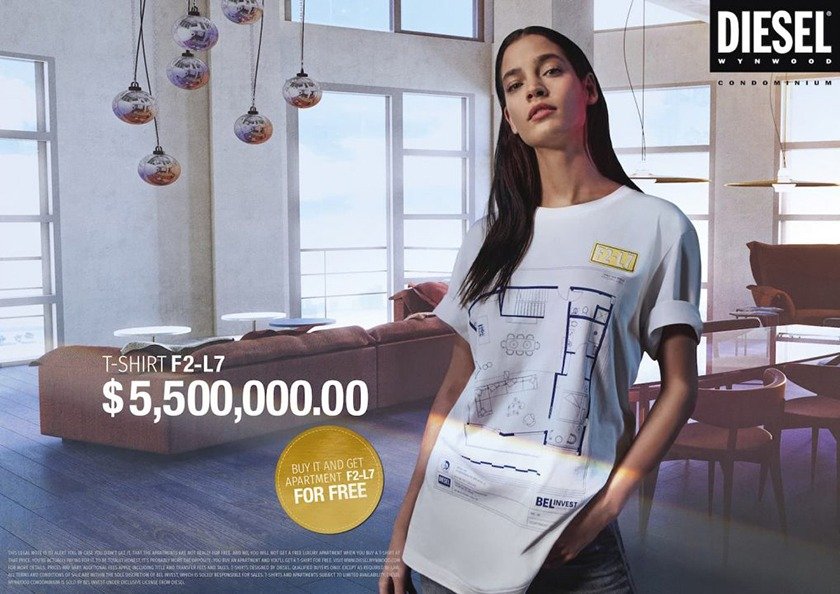 Diesel’s unveils most expensive tshirts that comes with a condo in