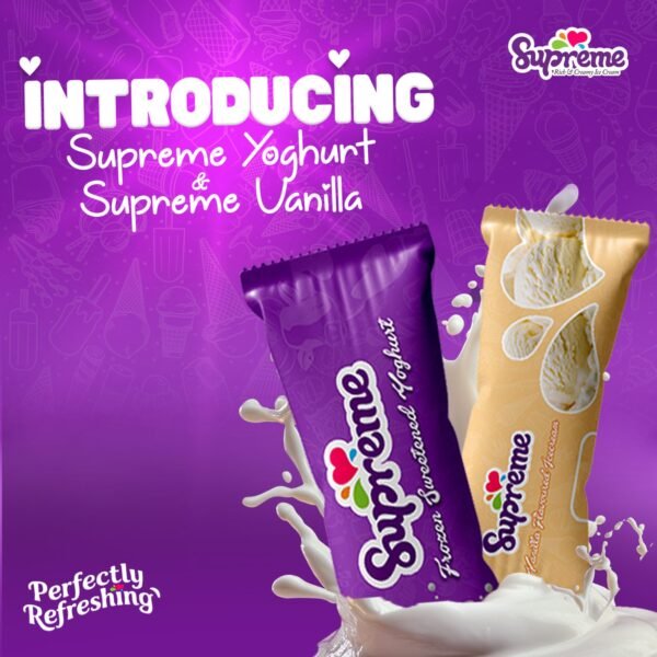 Supreme Ice Cream Revitalizes Yoghurt and Vanilla Pouches