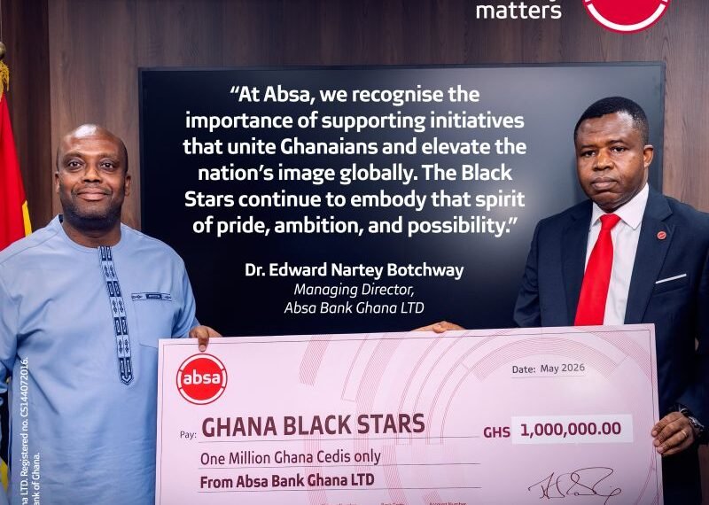 Absa Bank Ghana donates GHS 1m to support Black Stars’ 2026 World Cup Campaign