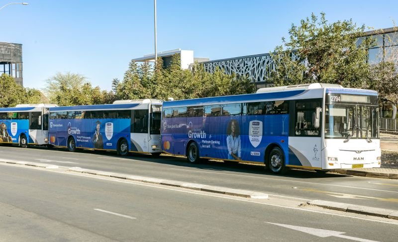 Standard Bank Namibia unveils new branded buses and taxi rank